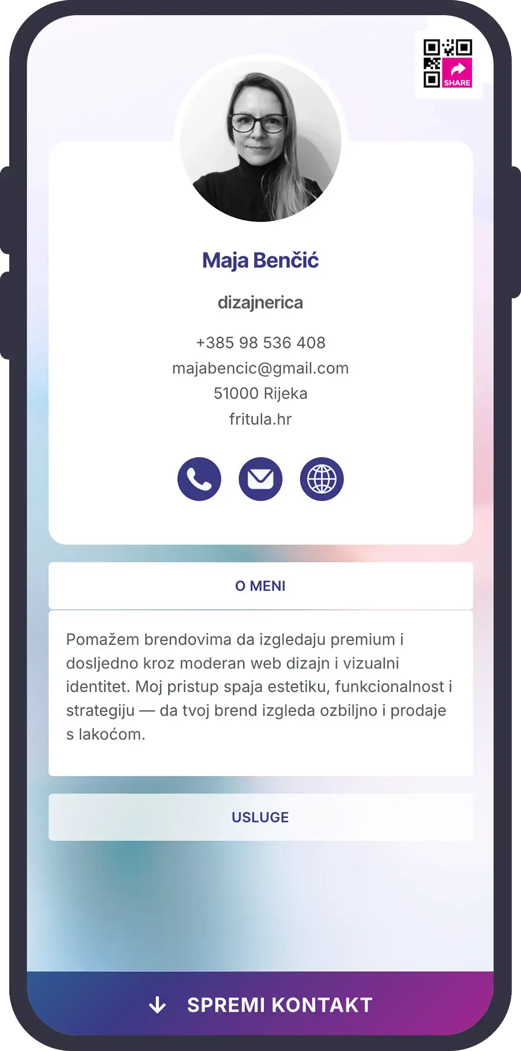 2 tvoj profil kao mini web i vizitka