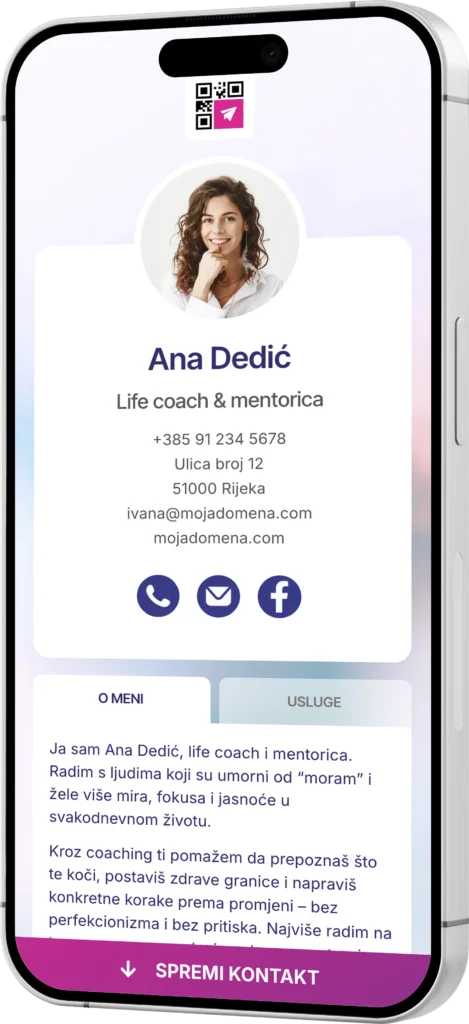 Digitalna vizitka i mini web na jednom linku.